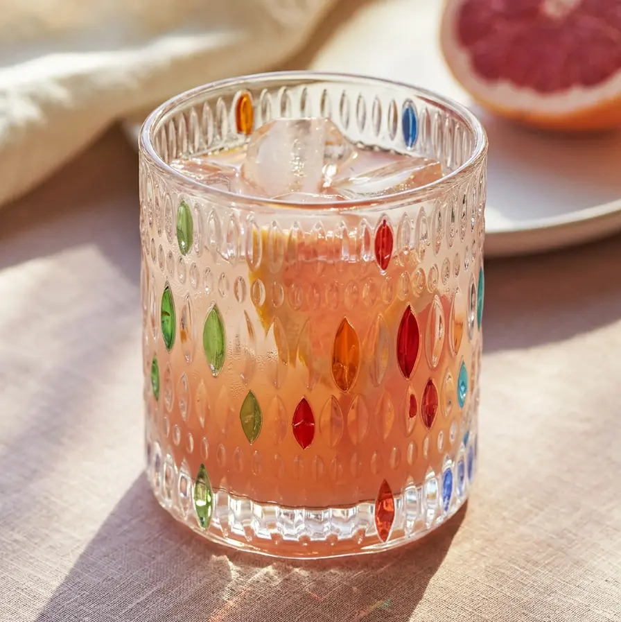 Raindrop Hand-Painted Whiskey Glass 10oz