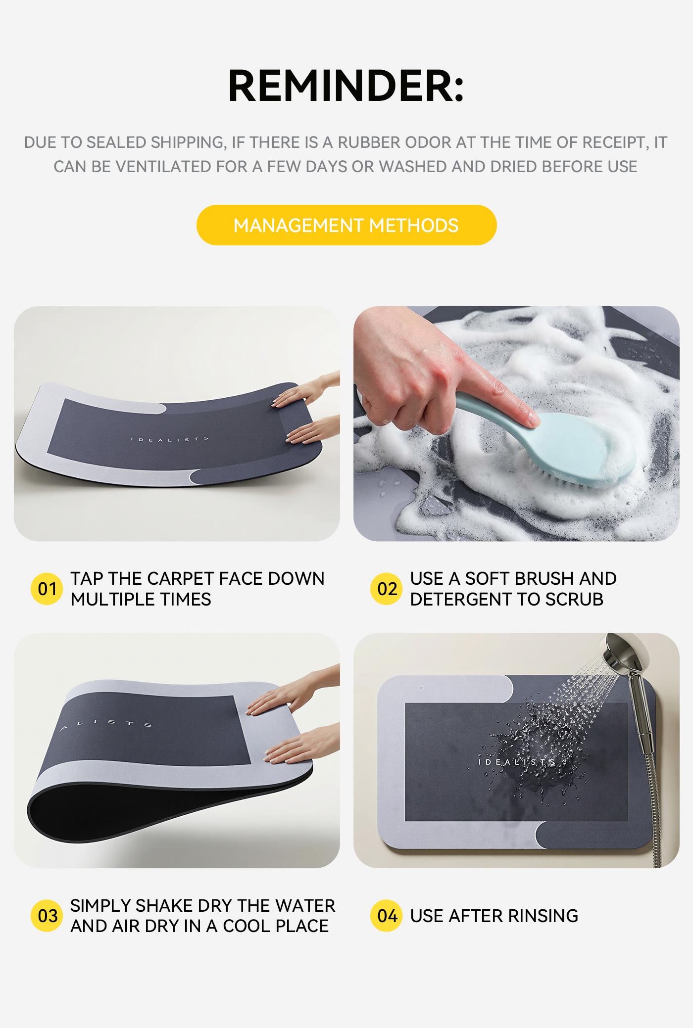 Bathroom Mat Premium Quick-Dry-Ultra-Absorbent Thin Diatomite Bath Mat-Rubber Backing Thin Non-Slip, Machine Washable, and Mildew-Resistant Rug for Shower, Kitchen, Laundry Room,and More with Geometric Design and Easy Cleaning last-minute  Holiday Haul