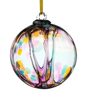 10cm 4in Glass Spirit Ball Multicolored Turquoise