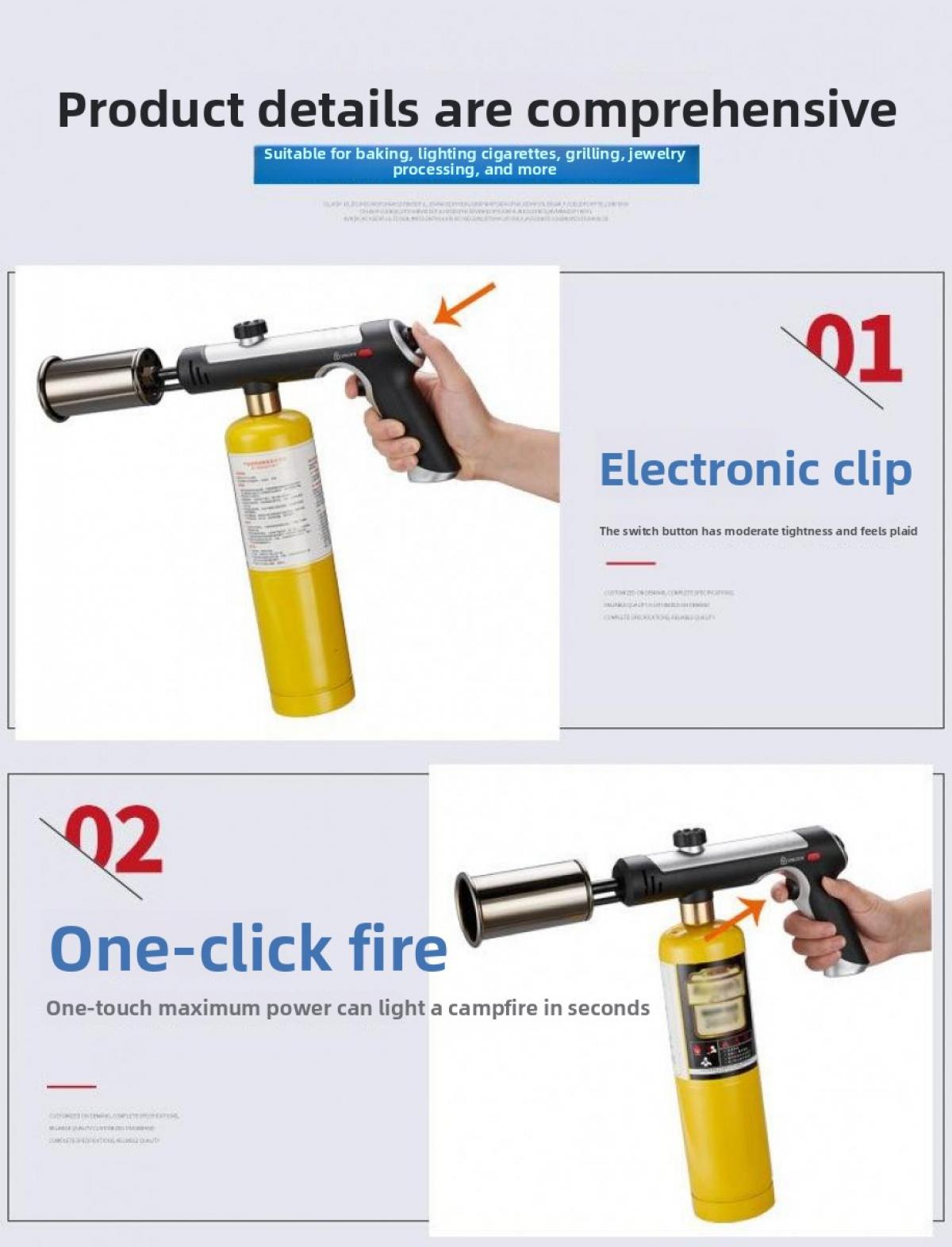 MT-920 Powerful Propane Cooking Torch, One-Button Ignition Adjustable High Flame, Heavy-Duty Searing Torch For Steak BBQ CE Certified Portable Culinary Blow Torch For Kitchen Camping Charcoal Starter, Viral Must-Have Kitchen Gadget For Chefs & Grill Maste