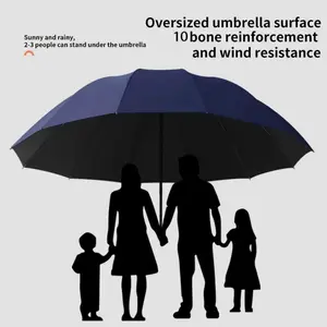 Oversizes 135cm Folding Umbrella, Lightweight Umbrella, Windproof Sunshade, Rainproof Umbrella, Travel Umbrella for Rain & Sun, 10-Rib Design, Manual Opening, Family Use