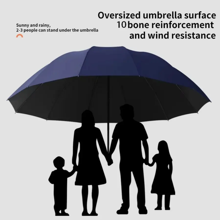 Oversizes 135cm Folding Umbrella, Lightweight Umbrella, Lightweight Waterproof Umbrella, Windproof Sunshade, Rainproof Umbrella, Outdoor Travel Umbrella for Rain & Sun, 10-Rib Design, Manual Opening, Family Use, Wind Resistant Umbrella