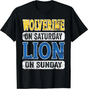 Wolverine On Saturday Lion On Sunday Detroit Unisex T-Shirt