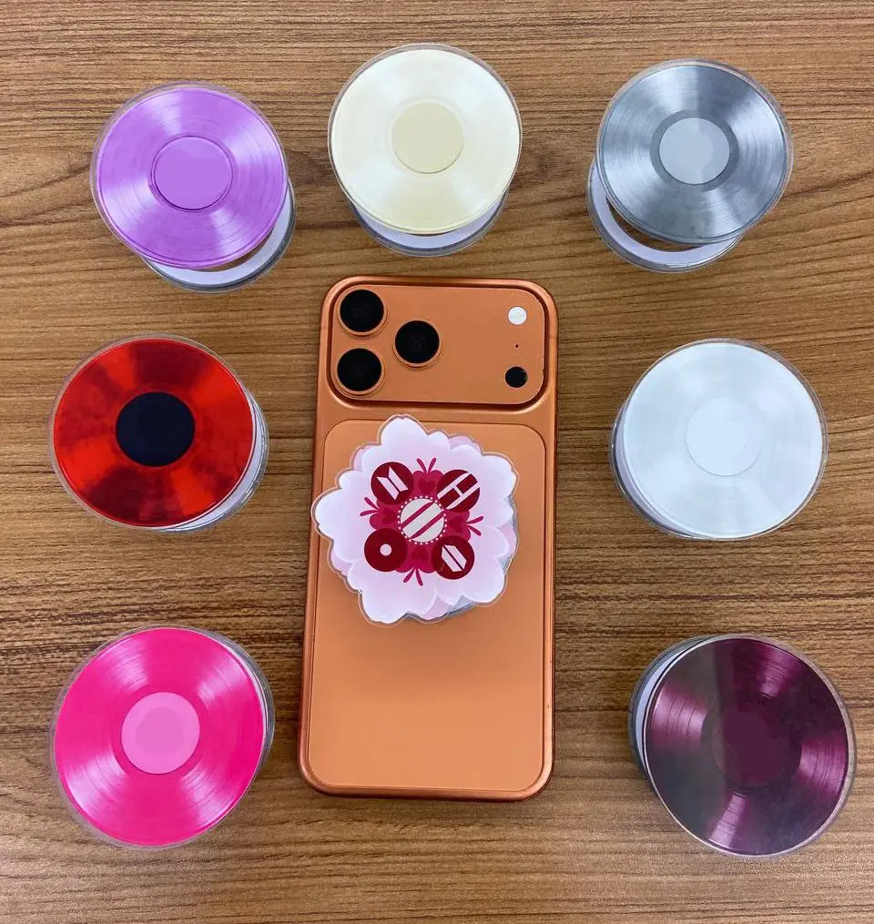 Airang Phone Grip, Kpop Inspired Floral Album MagSafe Phone Grip Stand, Magnetic Phone Holder for Music Fans