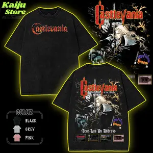 Video Games 'Castlevania SOTN' Staple front sided game graphic tees Overprintting Tshirts, Gift For gamer Tropical Casual unisex top gift shirt Menswear Man Streetwear Shortsleeve Fabric