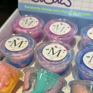 1pc color style random new product high transparency decompression foam adhesive, non stick hand slime crystal bubble mud Hydro Slime