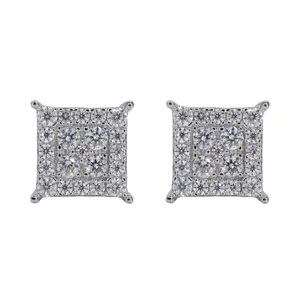 Square Iced VVS Moissanite Daimond Earrings