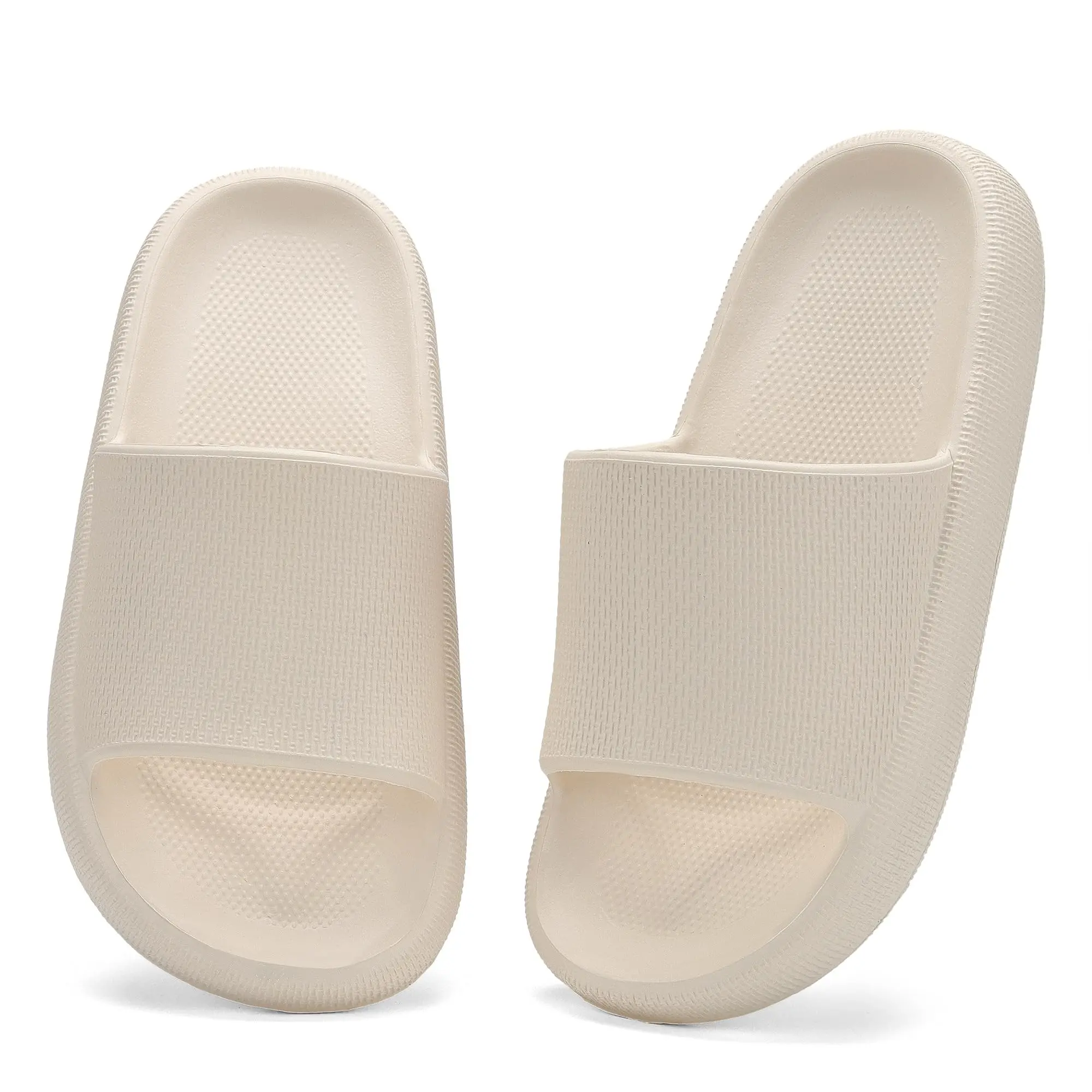 Unisex Cloud Pillow Slides Thick Platform EVA Slippers  Non-Slip Soft Memory Foam Cushion Shower Slide Sandals, Lightweight One Piece Molded Indoor Outdoor House Slippers for Men Women