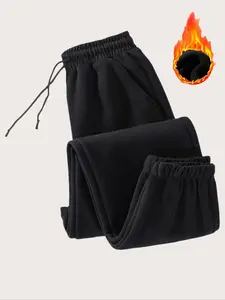 Women's Outdoor Casual Fleece-Lined Jogger Pants, Simple Fashionable Design, Perfect for Daily Leisure Sports Activities, Outdoor Jogging Pants