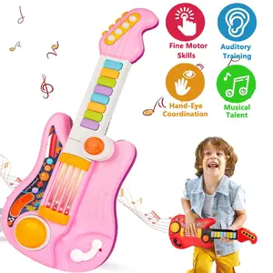 Kid Guitar, 2 in 1 Toddlers Guitar and Piano Guitars for Kids 3-5 with Strap Guitars for Toddlers,Drum Toy Birthday Christmas for 3 4 5 Year Old Boy Girl Gift