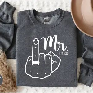 Wedding Finger Hoodies, Mr And Mrs Sweatshirts, Engagement Long Sleeve Shirt, Ring Finger Sweatshirts, Married Couple Matching, Bride Hoodie Funny Hoodie And Classic Sweatshirt For Mens And Ladies