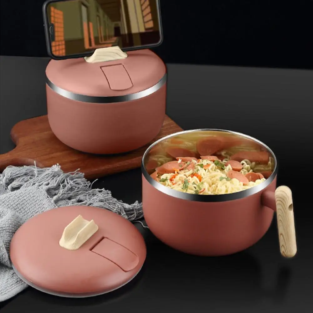 Stainless Steel Instant Noodle Bowl with Lid, Portable Student Lunch Box, Lunch Container, Summer Gifts, Travel Accessory