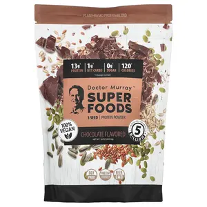 Dr. Murray's Super Foods, 3 Seed Protein Powder, Pumpkin + Flax + Sunflower, Chocolate, 16 oz (453.5 g)