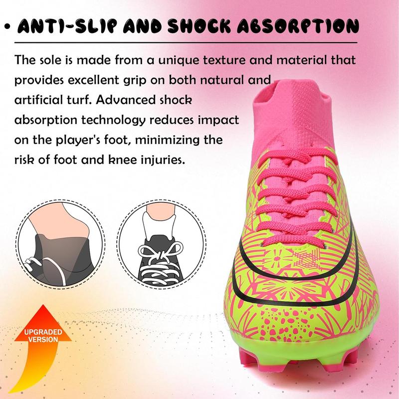 Kids Soccer Cleats Boys Girls Soccer Shoes Firm Ground Football Shoes for Indoor Outdoor Size (Little Kid/Big Kid)