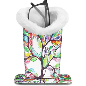 Plush Lined Eyegles Holder with Magnetic Base- Premium Vegan Leather Gles Stand Case