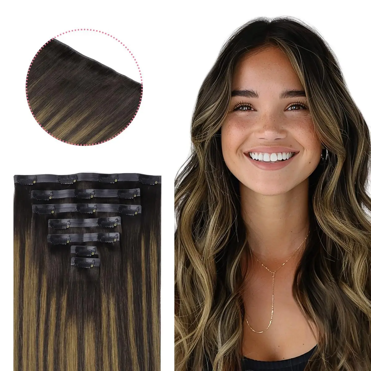 GOOGOO Invisi Edge Injected Seamless Clip in Human Hair Extensions Invisible Natural Straight TikTokShopfalldealsforyou