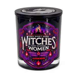Witches - 8oz Scented Candle - Burning Embers, Jasmine, Citrus - Natural Coconut Wax - 35 h Burn Time - Occult Aroma Decor
