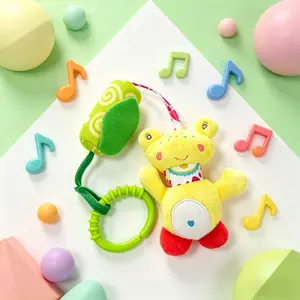 Wise Playful Littles|Green little frog|Baby Hanging Rattle Bell Pendant | Soft Sensory Toy for Stroller Crib Car Seat