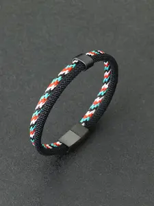 Men's Minimalist Temperament Magnetic Closure Bracelet, Casual Trendy Braided Bracelet, Fashionable Jewelry for Daily & Party Decoration, Exquisite Bracelet