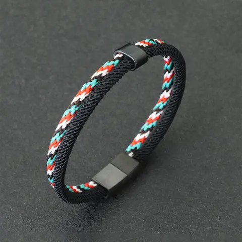 Men's Minimalist Temperament Magnetic Closure Bracelet, Casual Trendy Braided Bracelet, Fashionable Jewelry for Daily & Party Decoration, Exquisite Bracelet, Jewelry Bracelets