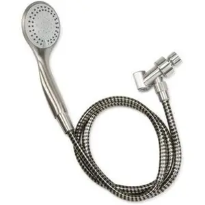 212 MAIN Brushed Nickel Handheld Showerhead Kit - 3.80 in., 5 FNC, 1.8 gpm, 60 in., Diverter Bracket, EZ Clean Rubber Nozzles, Water-Saving Low-Flow Bathroom Fixture Accessory for Home Improvement