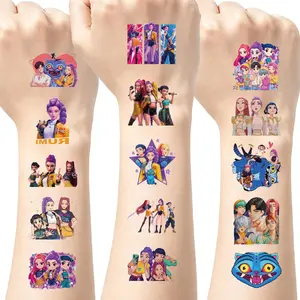 50Pcs Demon Movie Hunters Temporary Tattoos for Kids Korean Idol Decal Temporary Tattoos Body Stickers for Birthday Party Decorations,DIY Activity Supplies