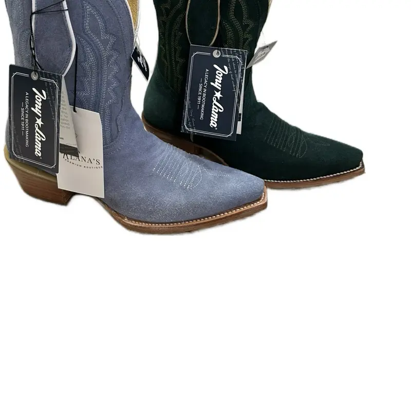 Lea 9” cornflower blue suede boots Lea 9” cornflower blue suede boots