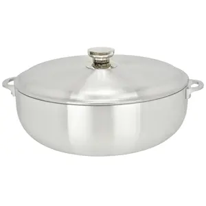 Chef Pro Commercial Grade Aluminum Caldero Stock Pot, Silver, 13.3 Quarts