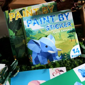 2 book/set, Creative Cartoon Stickers, Zoo Theme, Puzzle Stickers, Scrapbooking supplies