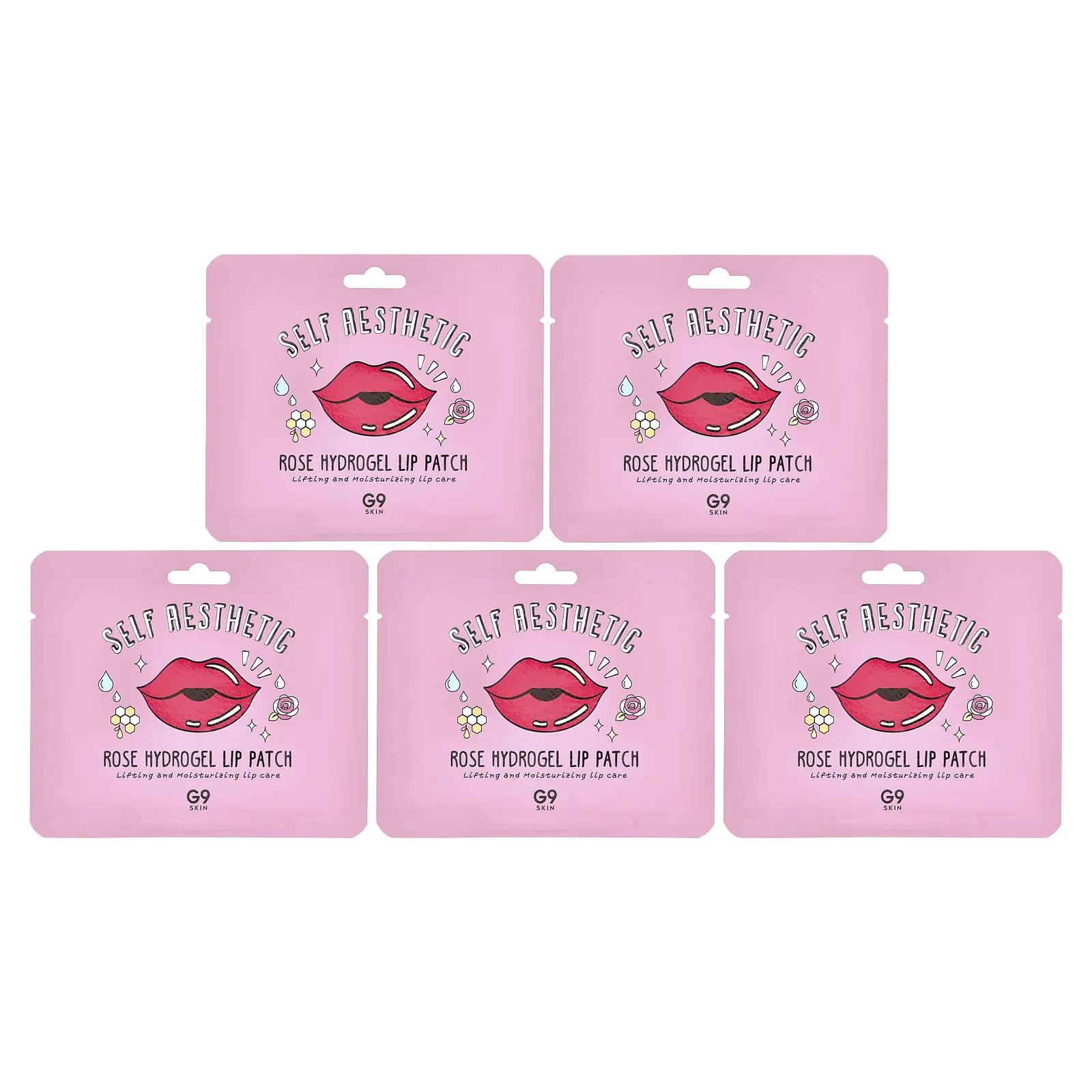 G9skin Self Aesthetic, Rose Hydrogel Lip Patch, 5 Patches, 0.1 oz (3 g) Each