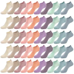 GENTLEAGU Women No Show Viscose Bamboo Socks Arch Support Thin Low Cut Bulk Breathable Soft Family Wholesale 50 Pairs