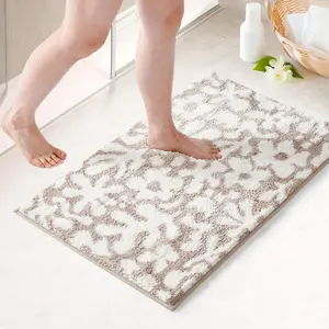 Deconovo Tufted Floral Rug – Dual Color Decorative Mat for Bathroom