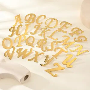 18K Gold-plated Fashionable Retro Exaggerated 26 Letter Design A-Z Stainless Steel Earrings, Anniversary, Suitable for Banquets, Parties, Vacations, Daily or Gift Giving, Suitable for Both Men and Women