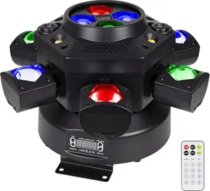 Sound Activated DJ Moving Head Lights | 6-Arm Starry Pattern Projector For Living Room Home Dance Party