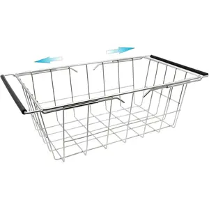 Expandable Chest Freezer Basket, Stainless Deep Freezer Organizer Bins Handles (16.5" ~ 20") Wire Basket Rack, Fits 5 Cu.FT and 7 Cu.Ft Chest Freezer