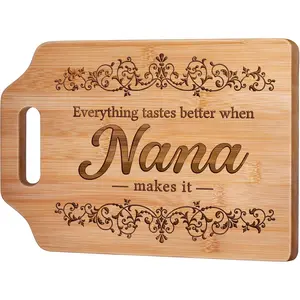 Nana Gifts - Engraved Bamboo Cutting Board 12.3"L x 8.7"W x 0.4"Th - Nana Christmas Birthday Gifts for Nana,