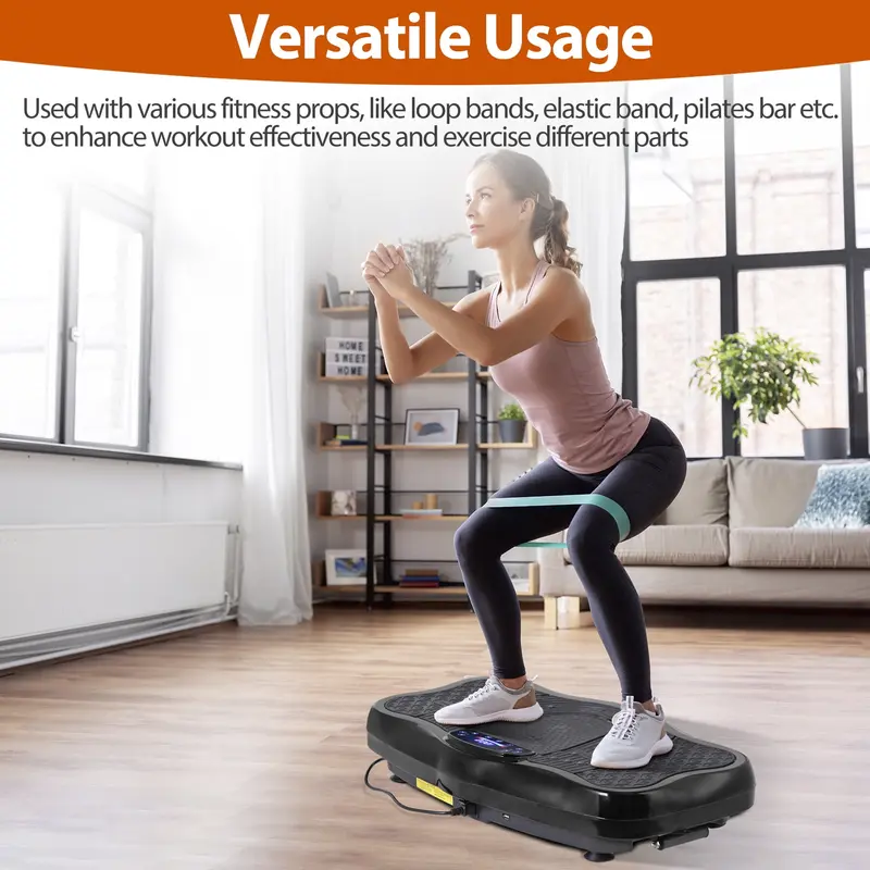 SUPERDEAL Waver Vibration Plate Exercise Machine Whole Body Workout Vibration Fitness Black