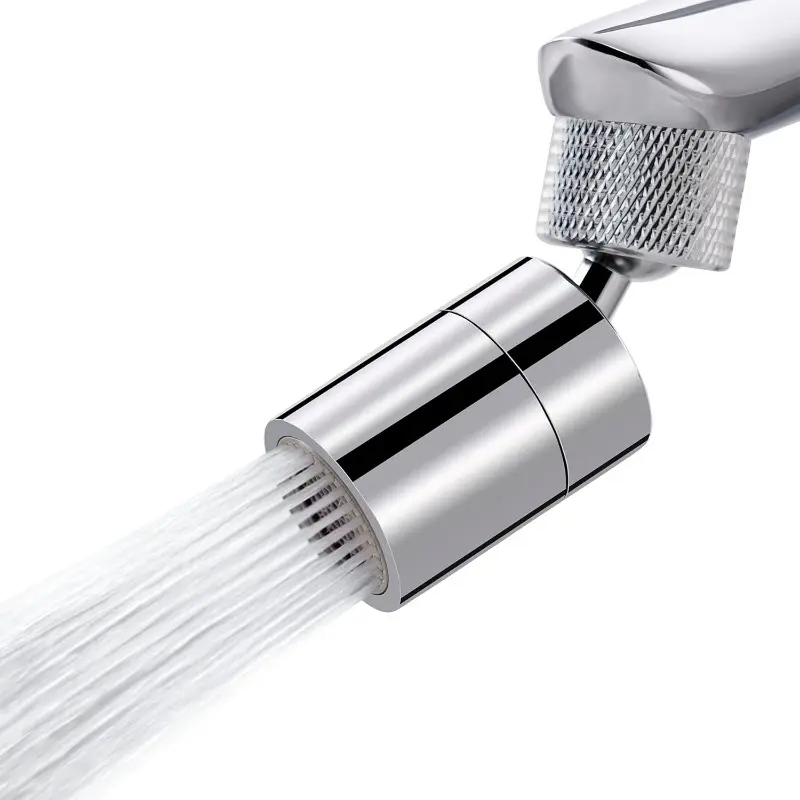NSF/ANSI/CAN 61 Certified Dual-function Faucet Aerator, CUPC Certification Big Angle Rotate Kitchen Sink Aerator 360 Degree Swivel Sink Sprayer Attachment-55/64 Inch Female Thread-Chrome