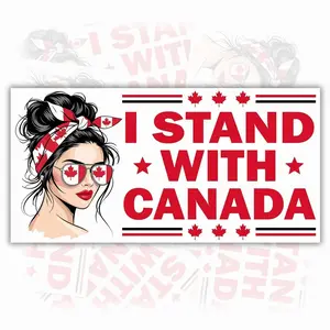 I Stand with Canada Bumper Sticker - Political Anti Felon Waterproof Vinyl Decal for Cars ELH
