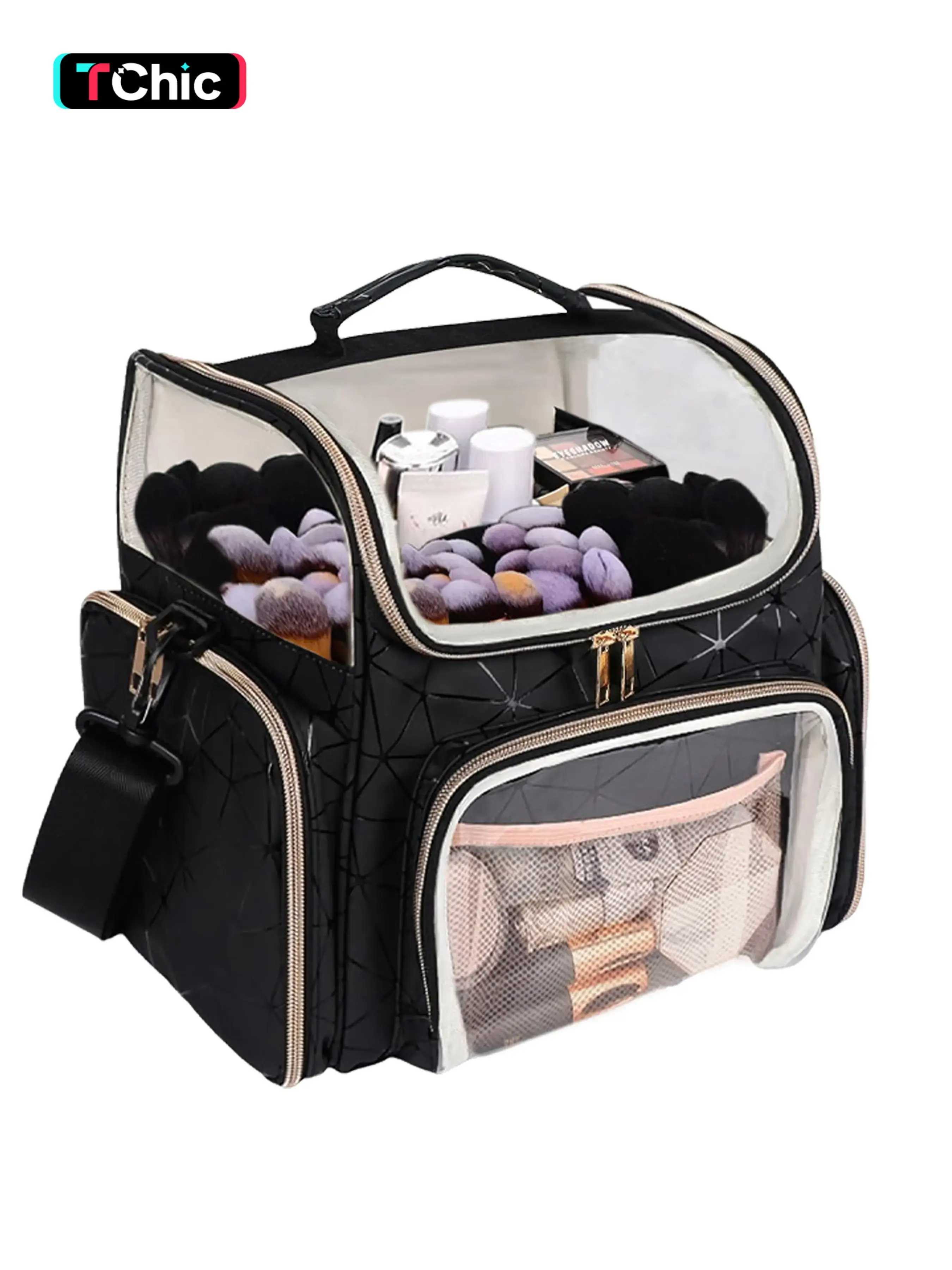 Makeup Brush Case, Large Makeup Brush Holder Professional Makeup Artist  Travel Case Cosmetic Organizer Bag, Full