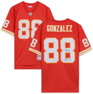Tony Gonzalez Kansas City Chiefs Autographed Mitchell & Ness Red Replica Jersey with "HOF 19" Inscription - Fanatics Authentic Certified