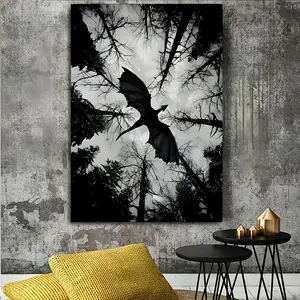 Dark Fantasy Dragon Tapestry – Gothic-Style Dragon Wall Decor, Mystical Artwork for the Bedroom/Living Room