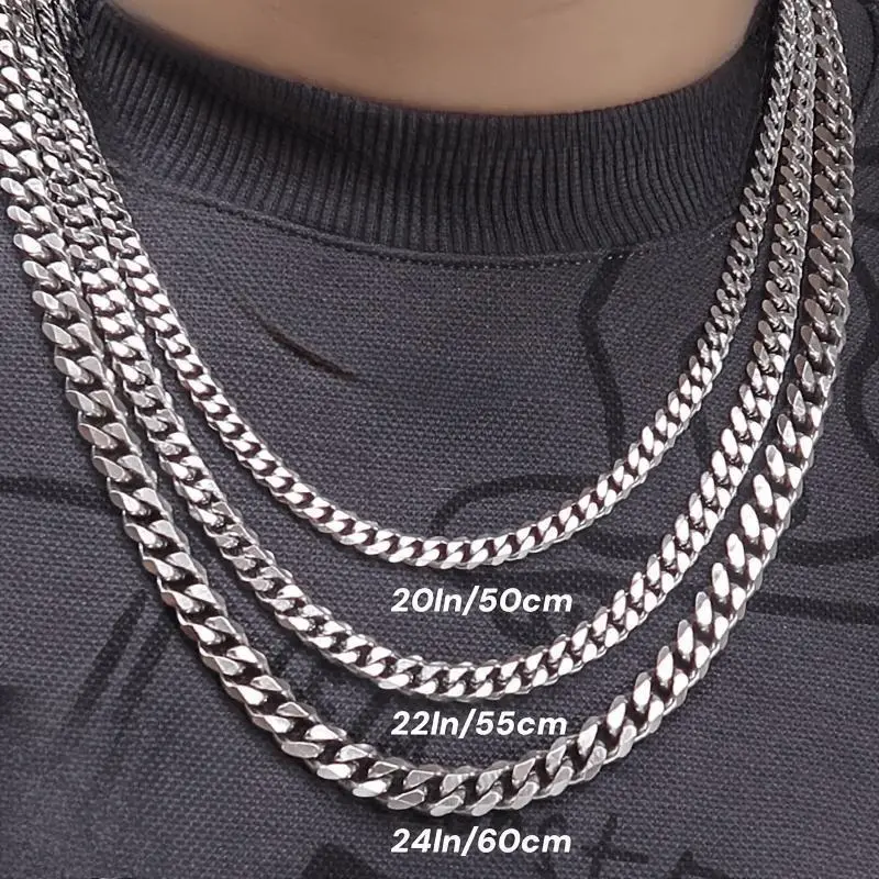 Italian S925 Silvery 10Mm Cuban Chain Necklace, Hip Hop Style Men'S And Women'S Fashion And Durable Design - Perfect Gift, All Occasions, Weddings, Valentine'S Day, Halloween, Christmas, Anniversaries Italian S925 Silvery 10Mm Cuban Chain Necklace, Hip Hop Style Men'S And Women'S Fashion And Durable Design - Perfect Gift, All Occasions, Weddings, Valentine'S Day, Halloween, Christmas, Anniversaries