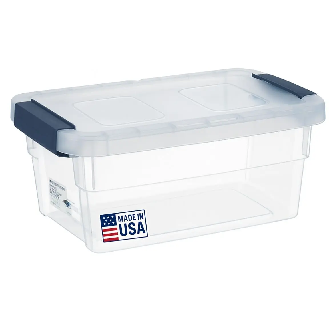 Tribello Clear Plastic Stackable Storage Bin with Lid -  15 Qt Home Organizer Storage Box