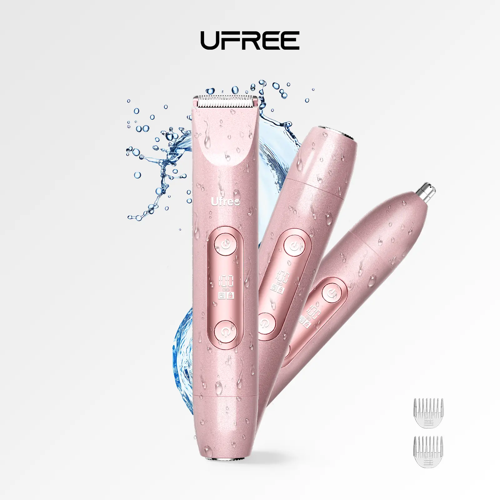 Ufree Bikini Trimmer Women's Pain-Free Electric Shaver, Facial Hair Removal, 3-in-1 Rechargeable Dual-Head Shaver , Underarm Armpits Trimmer, IPX6 Waterproof Razor, Summer Grooming Kit, Gifts for Her, Multifunctional Hair ,Trimmerprecision eyebrow shaper