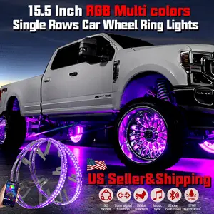 15.5" Single Row Dream RGB LED Wheel Ring Lights Turn&Brake Signal Bluetooth high quality