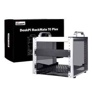 52Pi DeskPi RackMate T0 Plus, 10 inch 4U Mini Server Cabinet for for Servers, Network, A/V Equipment, 10.23 inch Depth (Silver)