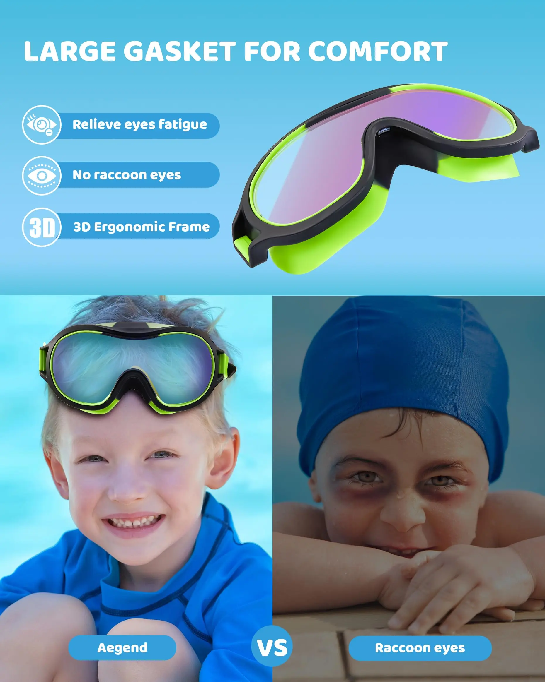 Aegend 2 Pack Swim goggles for Kids, Big Frame Anti-Fog Anti-UV Wide Vision Clear vision Waterproof, No leak large frame Swimming goggles for Boys Girls Aegend 2 Pack Swim goggles for Kids, Big Frame Anti-Fog Anti-UV Wide Vision Clear vision Waterproof, No leak large frame Swimming goggles for Boys Girls