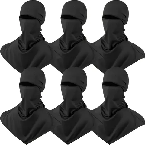 Unisex 6-Pack Balaclava Full Face Masks, Breathable Long Neck Headwear with UV Protection, Outdoor Sports Gear for Party Bags & Gifts Essentials, Full Face Mask