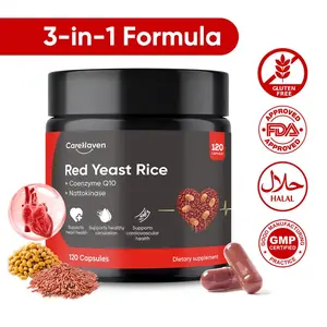 CareHaven Red Yeast Rice 1000mg Supplement with Nattokinase & CoQ10 - 120 Citrinin-Free Capsules for Cholesterol & Heart Health Support - Healthy Ingredients for Healthcare Dietary Needs